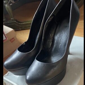 Classic Black Platform High Heel Pumps - Women Sz 8.5